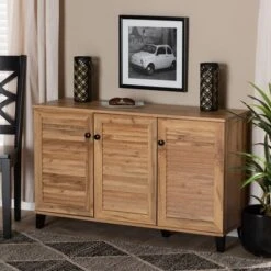 Coolidge Wood 3 Door Storage Cabinet Oak Brown - Baxton Studio 19 Coolidge Wood 3 Door Storage Cabinet Oak Brown - Baxton Studio -Home Furniture Shop-Baxton Studio GUEST 1555371c 6a32 4444 b198 dd4af7fd99c3