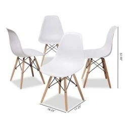 Set Of 4 Sydnea Mid Century Modern Acrylic Wood Finished Dining Chairs White - Baxton Studio -Home Furniture Shop-Baxton Studio GUEST 159bae2e 23e2 4f81 a23d fbc8d6034c10