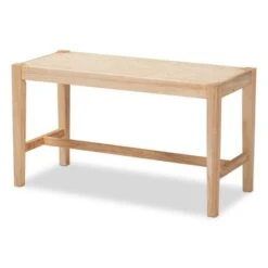 Danyl Wood Rattan Accent Bench Oak Brown - Baxton Studio -Home Furniture Shop-Baxton Studio GUEST 15a1d000 596b 4dc6 8c73 3c73cac31416