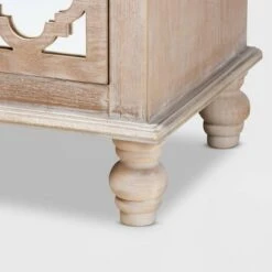 Celia Wood And Mirror 2 Drawer Quatrefoil Nightstand Natural - Baxton Studio -Home Furniture Shop-Baxton Studio GUEST 16366cde 5db1 48bb b55f 5115f39eaae1