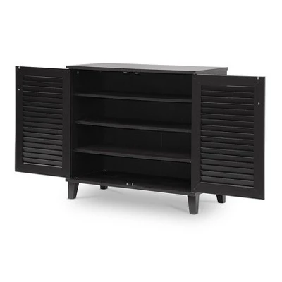 Coolidge Shoe - Storage Cabinet - Espresso - Baxton Studio 3 Coolidge Shoe - Storage Cabinet - Espresso - Baxton Studio