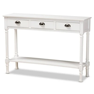 Garvey Wood 3 Drawer Entryway Console Table - Baxton Studio 12 Garvey Wood 3 Drawer Entryway Console Table - Baxton Studio - Image 10