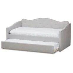 Twin Kaija Modern And Contemporary Fabric Daybed With Trundle Gray - Baxton Studio