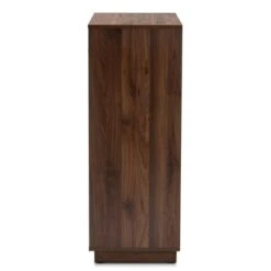 Mette Walnut Finished Wood Chest White - Baxton Studio