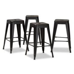4pc Horton Metal Stackable Counter Stool Set - Baxton Studio -Home Furniture Shop-Baxton Studio GUEST 1731db0e e666 440f a1e0 d8dc1d9fb29d