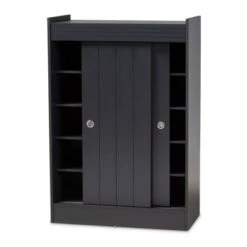 2 Door Leone Finished Wood Entryway Shoe Storage Cabinet Black - Baxton Studio -Home Furniture Shop-Baxton Studio GUEST 184693bc e125 43ef bf88 c9964a9e7a69