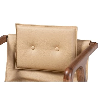 2pc Marcena Imitation Leather Upholstered And Wood Dining Chair Set - Baxton Studio 5 2pc Marcena Imitation Leather Upholstered And Wood Dining Chair Set - Baxton Studio - Image 3