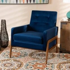 Perris Mid-Century Modern Velvet Fabric Upholstered Wood Lounge Chair - Baxton Studio 16 Perris Mid-Century Modern Velvet Fabric Upholstered Wood Lounge Chair - Baxton Studio -Home Furniture Shop-Baxton Studio GUEST 18fb4f3e f151 4edc 9aaa 729890e25537