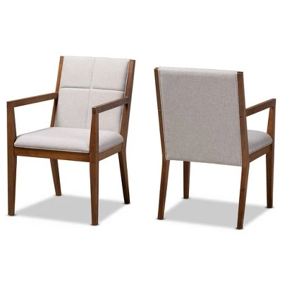 Set Of 2 Theresa Fabric Upholstered Wood Living Room Accent Chair - Baxton Studio 12 Set Of 2 Theresa Fabric Upholstered Wood Living Room Accent Chair - Baxton Studio - Image 10