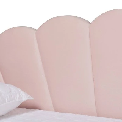 Queen Timila Velvet Fabric Upholstered Daybed Light Pink - Baxton Studio 6 Queen Timila Velvet Fabric Upholstered Daybed Light Pink - Baxton Studio - Image 4