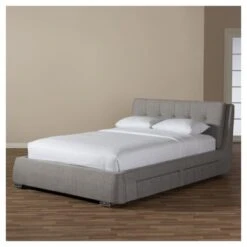 King Camile Modern And Contemporary Fabric Upholstered 4 Drawer Storage Platform Bed Gray - Baxton Studio 11 King Camile Modern And Contemporary Fabric Upholstered 4 Drawer Storage Platform Bed Gray - Baxton Studio -Home Furniture Shop-Baxton Studio GUEST 1a87c494 0a7c 4dc7 ac0a 1586118701f1
