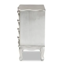 Callen Brushed Wood 4 Drawer Nightstand Silver - Baxton Studio 14 Callen Brushed Wood 4 Drawer Nightstand Silver - Baxton Studio -Home Furniture Shop-Baxton Studio GUEST 1cf87170 a637 4948 b4d8 b7e3e985edc6