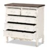 Levron Two-Tone Wood 5 Drawer Storage Cabinet Walnut Brown/White - Baxton Studio -Home Furniture Shop-Baxton Studio GUEST 1d536e77 19f7 45d5 b4ae bc5a70416860