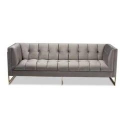 Ambra Velvet Sofa - Baxton Studio