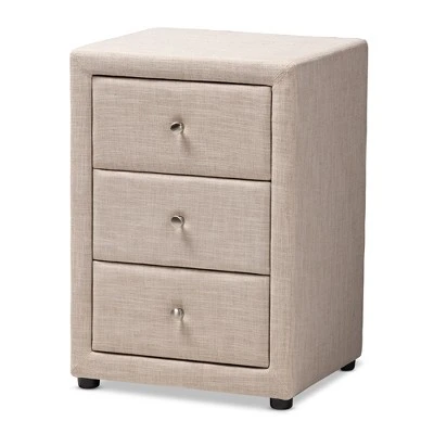 Tessa 3 Drawer Nightstand - Baxton Studio 11 Tessa 3 Drawer Nightstand - Baxton Studio - Image 9