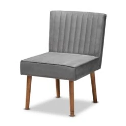 Alvis Velvet Upholstered And Wood Dining Chair - Baxton Studio -Home Furniture Shop-Baxton Studio GUEST 1e15ae06 2bd7 4474 96ca 176a4ba0b982