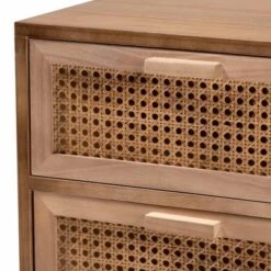 Baden Wood With Rattan 3 Drawer Nightstand Walnut Brown - Baxton Studio -Home Furniture Shop-Baxton Studio GUEST 1e5e263c 6500 47bd a948 6266de506aab