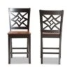 2pc Nicolette Two-Toned Wood Counter Height Barstools Brown/Walnut - Baxton Studio