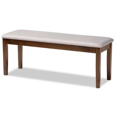 Teresa Fabric Upholstered And Wood Dining Bench - Baxton Studio 9 Teresa Fabric Upholstered And Wood Dining Bench - Baxton Studio - Image 7