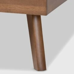 Alke Fabric Upholstered Walnut Finished Platform Bed - Baxton Studio -Home Furniture Shop-Baxton Studio GUEST 1e71ed93 b08e 4542 9749 7ba60f560efd