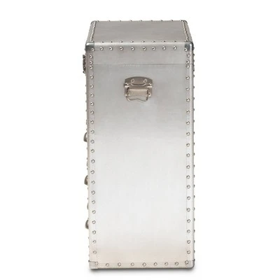Serge Metal 3 Drawer Accent Storage Chest Silver - Baxton Studio 5 Serge Metal 3 Drawer Accent Storage Chest Silver - Baxton Studio - Image 3