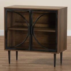 Carter Wood And Metal 2 Door Sideboard Dining Cabinet Walnut Brown/Black - Baxton Studio -Home Furniture Shop-Baxton Studio GUEST 1ed5ebf3 66d2 44cb b773 1f710e491e5f