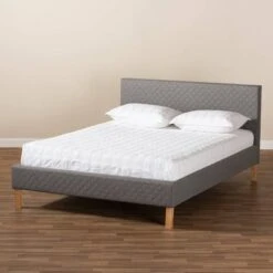 King Aneta Platform Bed Gray - Baxton Studio -Home Furniture Shop-Baxton Studio GUEST 1ef5bbb4 2cdd 424a 8498 e3b43f9a03a5
