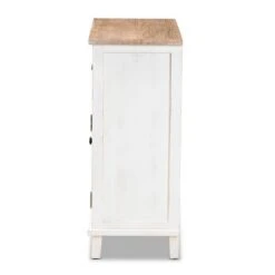 Glynn Wood 2 Door Storage Cabinet White/Brown - Baxton Studio -Home Furniture Shop-Baxton Studio GUEST 200c9f2e d0e0 4da0 ba02 21f26256d0be