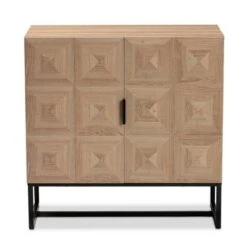 Darien Wood And Metal 2 Door Storage Cabinet Brown/Black - Baxton Studio -Home Furniture Shop-Baxton Studio GUEST 20a3aca2 9cb6 42bd bad0 47a283755923