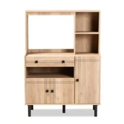 Patterson Modern Wood 3 Door Kitchen Cabinet Oak/Brown - Baxton Studio 12 Patterson Modern Wood 3 Door Kitchen Cabinet Oak/Brown - Baxton Studio -Home Furniture Shop-Baxton Studio GUEST 21ddcdf8 c54e 4907 a01b 1625df86efaf