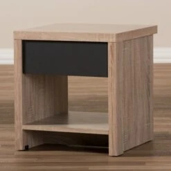 Jamie Modern And Contemporary Two - Tone Wood 1 - Drawer 1 - Shelf Nightstand - Brown - Baxton Studio -Home Furniture Shop-Baxton Studio GUEST 22170319 1f00 440c 8df8 68e28b050fb4