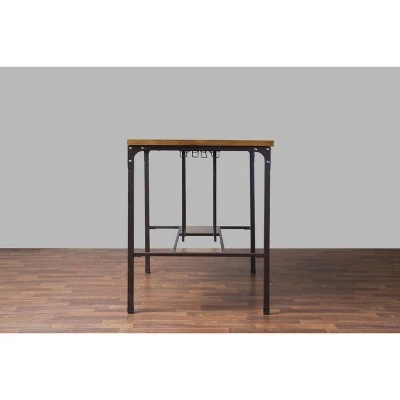 Vintner Pub Counter Height Dining Set Black/Brown - Baxton Studio 7 Vintner Pub Counter Height Dining Set Black/Brown - Baxton Studio - Image 5