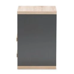 Pandora Modern And Contemporary Two-Tone 2 Drawer Nightstand Dark Gray - Baxton Studio -Home Furniture Shop-Baxton Studio GUEST 2280bb2d 6b9c 4eb4 9595 fdff5d6c0c6f