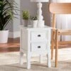Caelan Wood 2 Drawer Nightstand White - Baxton Studio -Home Furniture Shop-Baxton Studio GUEST 2309cdd4 a8f7 4dfa 8446 3fb23e1f427f
