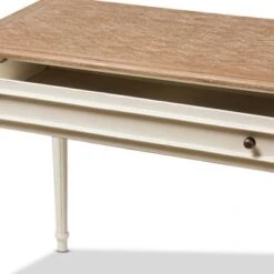 Marquetterie French Provincial Weathered Oak Wash Writing Desk White - Baxton Studio -Home Furniture Shop-Baxton Studio GUEST 231693a0 a024 4aa1 8017 16e0d29ec10b
