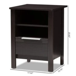 Hamish Modern And Contemporary Finished 1 Drawer Nightstand Dark Brown - Baxton Studio -Home Furniture Shop-Baxton Studio GUEST 234a5995 970e 41ae b93f 789e9484e0c3
