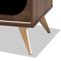 Dena Wood And Gold TV Stand For TVs Up To 60" Walnut - Baxton Studio -Home Furniture Shop-Baxton Studio GUEST 2382858c 04c5 427c 9129 5574fc72470b