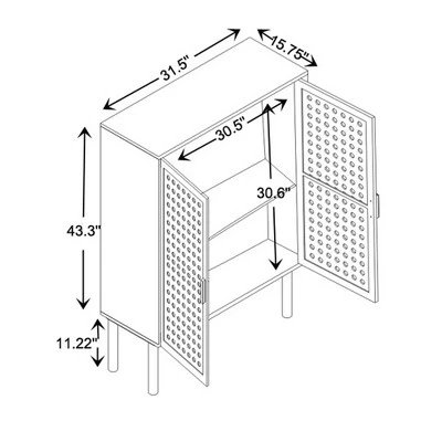 Maclean Rattan Wood 2 Door Storage Cabinet Natural/Brown - Baxton Studio 13 Maclean Rattan Wood 2 Door Storage Cabinet Natural/Brown - Baxton Studio - Image 11