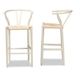 Set Of 2 Paxton Wood Counter Stools White - Baxton Studio -Home Furniture Shop-Baxton Studio GUEST 247425cf cc7c 4672 8b83 b25ae27dd907