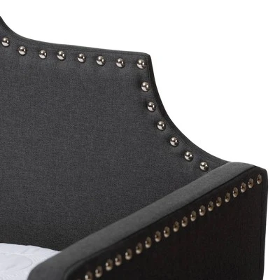 Twin Ally Fabric Upholstered Sofa Daybed With Roll Out Trundle Guest Bed Dark Gray - Baxton Studio 7 Twin Ally Fabric Upholstered Sofa Daybed With Roll Out Trundle Guest Bed Dark Gray - Baxton Studio - Image 5