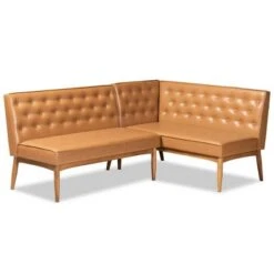 2pc Riordan Wood Dining Nook Banquette Set - Baxton Studio -Home Furniture Shop-Baxton Studio GUEST 2535f7c1 e3bc 4876 9490 257b8ed57b4a
