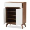 Calypso Mid - Century Modern Wood Storage Shoe Cabinet - Brown - Baxton Studio -Home Furniture Shop-Baxton Studio GUEST 2566b451 6f67 4e21 a37d 142863501db6