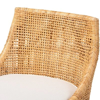 Bella Rattan Counter Stool Natural Brown/White - Baxton Studio 7 Bella Rattan Counter Stool Natural Brown/White - Baxton Studio - Image 5