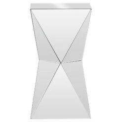 Rebecca Contemporary Multi-Faceted Mirrored Side Table - Baxton Studio