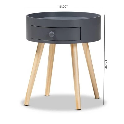 Jessen 1 - Drawer Wood Nightstand - Baxton Studio 3 Jessen 1 - Drawer Wood Nightstand - Baxton Studio