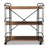 Neal Metal And Wood Kitchen Serving Cart Walnut/Black - Baxton Studio 2 Neal Metal And Wood Kitchen Serving Cart Walnut/Black - Baxton Studio -Home Furniture Shop-Baxton Studio GUEST 26a7a15a 08c8 4b17 bba9 78c487e74c4d
