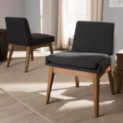 Set Of 2 Nexus Mid Century Modern Walnut Wood Fabric Upholstered Dining Side Chair - Baxton Studio 13 Set Of 2 Nexus Mid Century Modern Walnut Wood Fabric Upholstered Dining Side Chair - Baxton Studio -Home Furniture Shop-Baxton Studio GUEST 27461afd 8fe9 468c 989f 6314cfa6db20