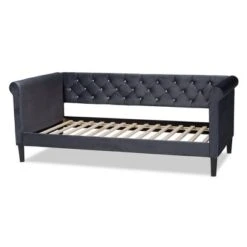 Cora Velvet Fabric Upholstered And Wood Daybed - Baxton Studio -Home Furniture Shop-Baxton Studio GUEST 278cb31f 7d83 40cb 9020 0a134571ffb2