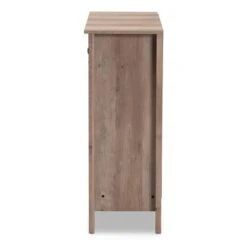 Derek Finished Wood 3 Door Shoe Cabinet Oak - Baxton Studio -Home Furniture Shop-Baxton Studio GUEST 281aa127 bfe8 44bb a0e9 f3abecea0a52