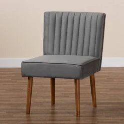 Alvis Velvet Upholstered And Wood Dining Chair - Baxton Studio -Home Furniture Shop-Baxton Studio GUEST 2874504f 44f9 4ac0 a11f 562d5fbfb92e